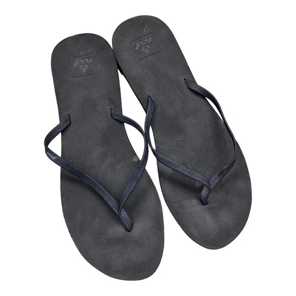Reef black thong flip flop size 11 EUC - Picture 1 of 8